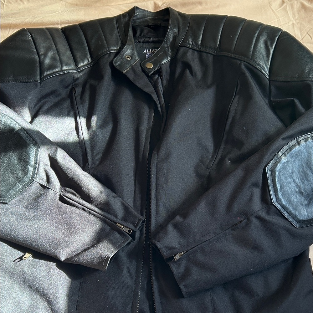 2XL All State Black motorcycle Jacket like new - Picture 2 of 10